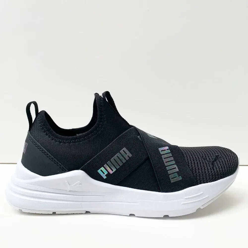 Puma Essential Black Comfort Slip On Sneaker Shoes Size 5Y / 6.5-7 Women - Picture 5 of 13